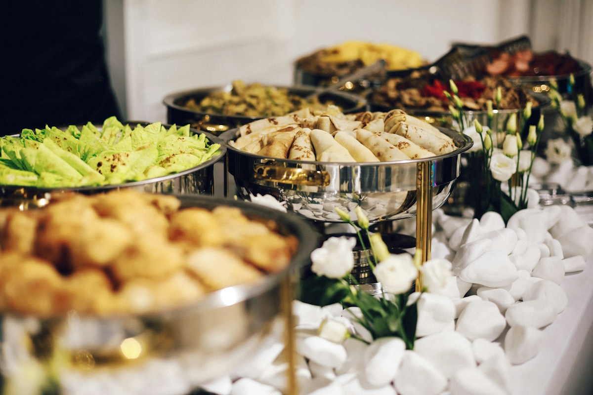 Contemporary catering buffet